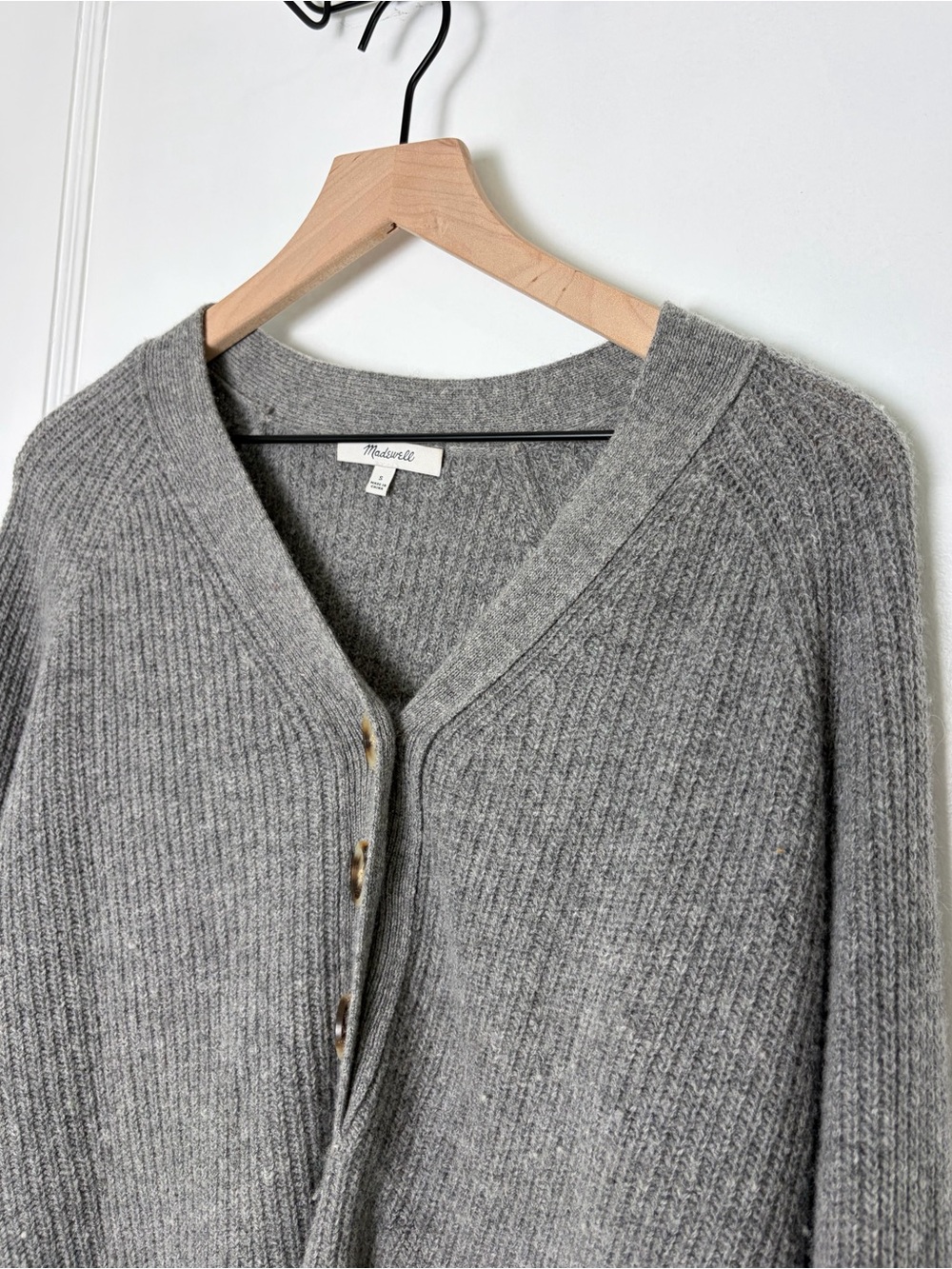 Madewell Ribbed Lyle Henley Sweater Merino Wool small - Picture 15 of 16